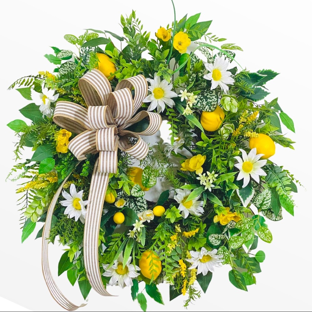 🌿SOLD🌿Lemon and Daisy Wreath Extra Large